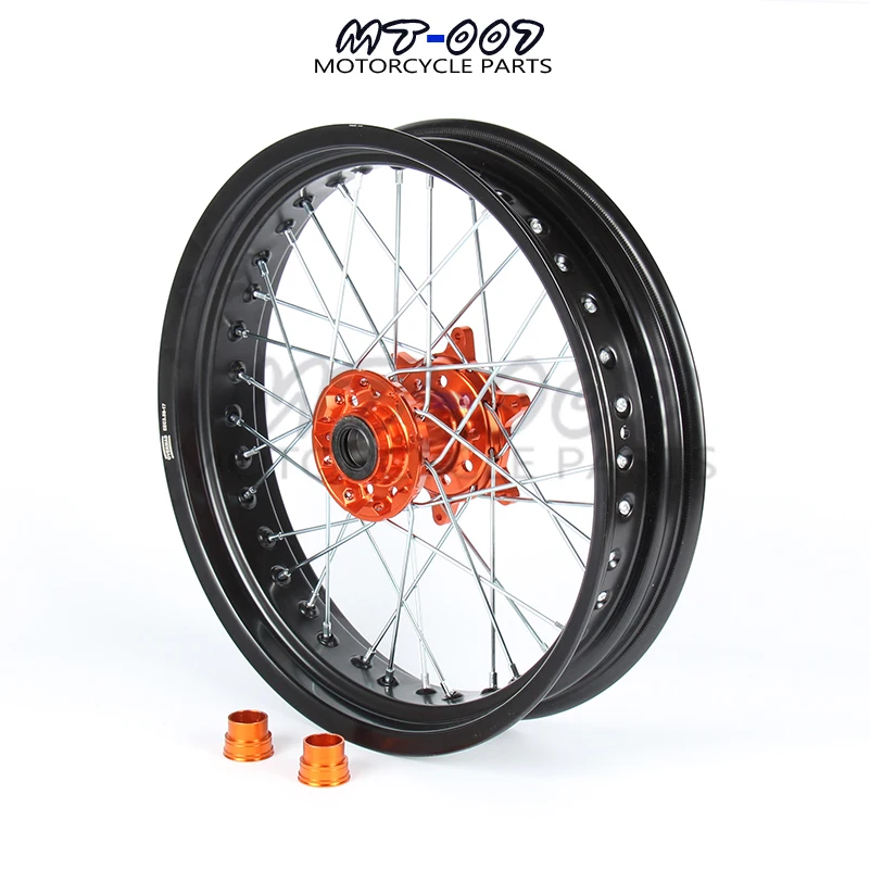 3,5/5,0*1" Supermotard колеса оранжевый концентратор черным ободком для SXF EXC-R XC-F SX EXC 300 450 125 250 350 530 2003- 2008 2007