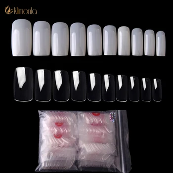 

600Pcs/set Full Cover False Nails Transparent/Natural Fake Nails Round Head Acrylic Nail faux ongle Manicure Tool Accessories