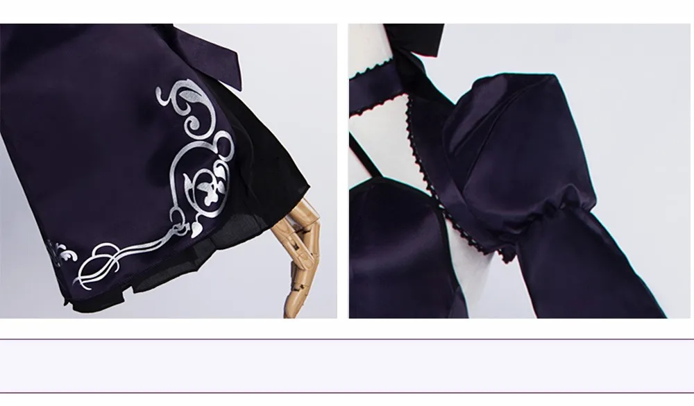 Anime cosplay Customized available Saber Costume Artoria Pendragon Anime Fate Stay Night UBW Fate Zero Sword Cosplay Black Dress (28)