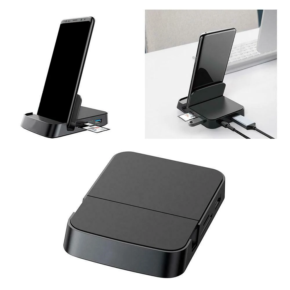  7 in 1 Type C HUB Docking Station Phone Stand USB C to HDMI Adapter Converter Kit