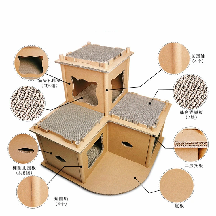 Кошка гофрированный роскошный дом башня кошка шлифовальный коготь игрушка альпинистская рамка мебель кошки когтеточки полка для игр дом