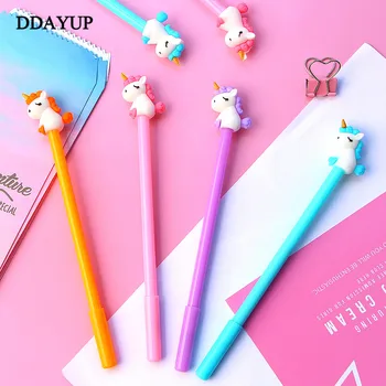 

4Pcs 0.5mm Cute Unicorn Pens Kawaii Candy Color Gel Pens Neutral Pens For Kids Gift School Office Supplies Stationery