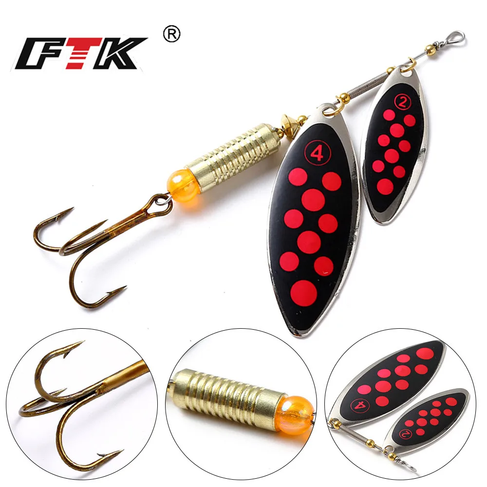 

FTK 1PC Long Cast Coloful Spinner Bait Fishing Lures Pesca Spinner Sequin Paillette Fishing Baits with Feather Hook Tackle