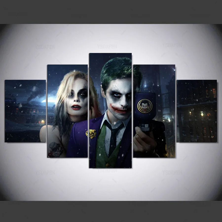 YSDAFEN 5 panel large HD printed Movie Poster Suicid…