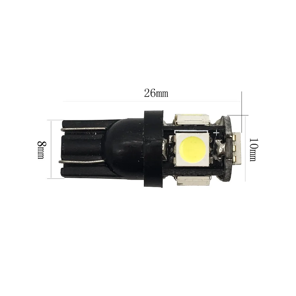 T10 светодио дный 400 шт. T10 5050 5 SMD 5 светодио дный 194 168 W5W светодио дный лампочки автомобиля лампы, распродажа светодио дный огни 12 В белый черный