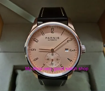 

40mm PARNIS Rose gold dial Automatic Self-Wind Mechanical movement men's watch Auto Date Rose gold case zdgd119