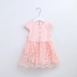 Новинка 2017 года летнее платье с вышивкой для маленьких девочек платье принцессы для девочки детская одежда кружева 3 вида цветов 5 штук в