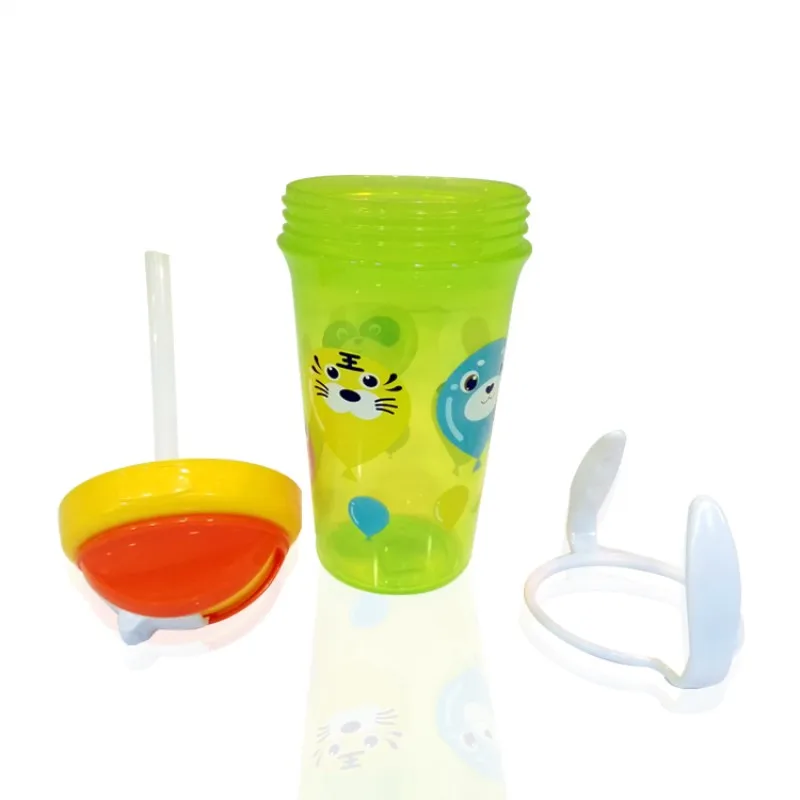 Оптовая продажа, высокое качество, 360 чашек для малышей, детская чашка с соломенной чашкой для малышей, NP002AC LXM237