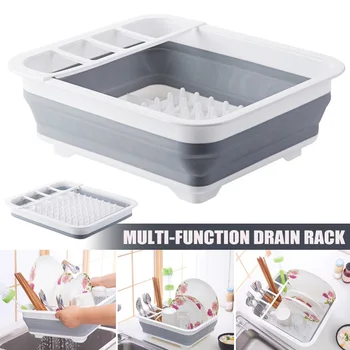 

New Hot Multifunctional Draining Rack Bowl Tableware Plate Foldable Storage Holder for Kitchen SMD66