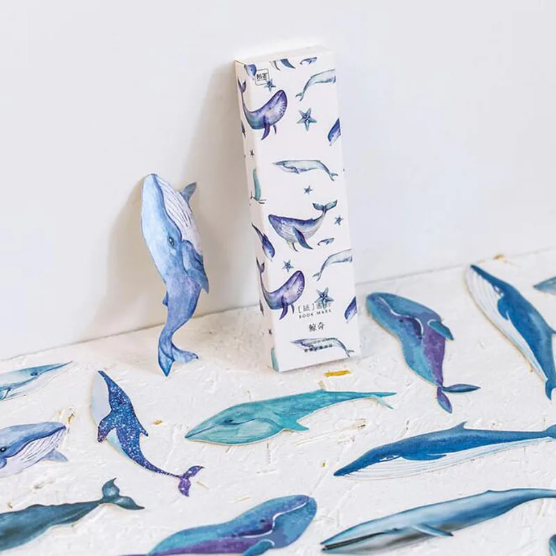 

Original [Whale] Cute Bookmark Cartoon Peace Messenger Kawaii Sea Elf Alien Bookmark Message Card Student Office Stationery