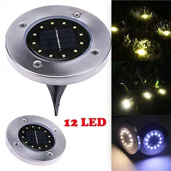 

LumiParty 12 LED Solar-powered Buried Light Under Ground Lamp Underground Outdoor Path Way Garden Yard Lawn Decoration