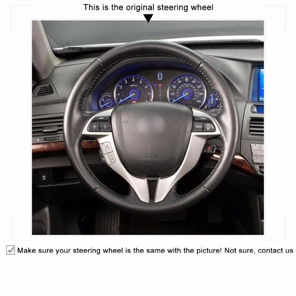 Чехол на руль из натуральной кожи для Honda Accord 8 Coupe 2008 2012 Crosstour 2012|leather steering wheel