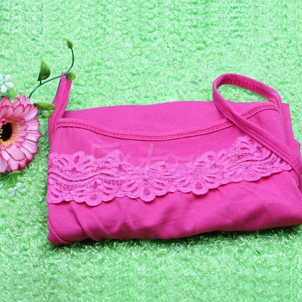 New Sleeveless Camisole Basic Stretch Spaghetti Cotton Lace Tank Tops Cami-448E