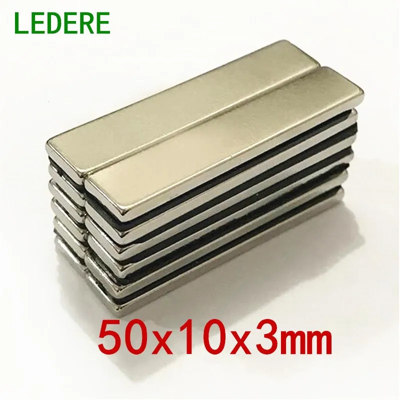 

LEDERE 10/50pcs magnets 50x10x3 Neodymium magnet 50x10x3mm strong magnets 50*10*3 Neodimio electromagnet fridge magnets