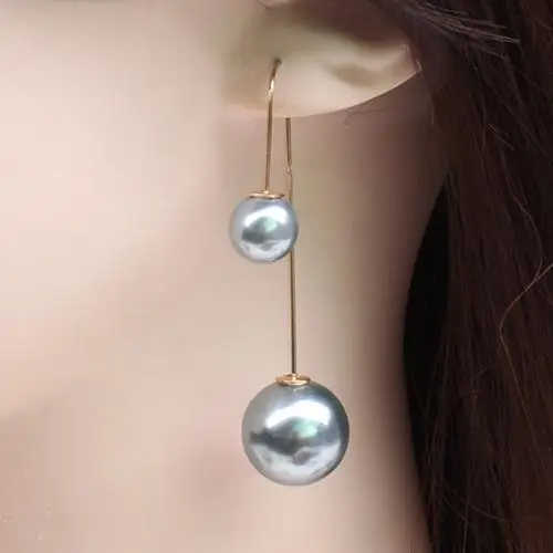 

2019 Fashion U-Shaped Oorbellen Double Sided Pendientes Mujer Faux Pearl Ball Drop Dangle Earrings for Women Jewelry Brincos