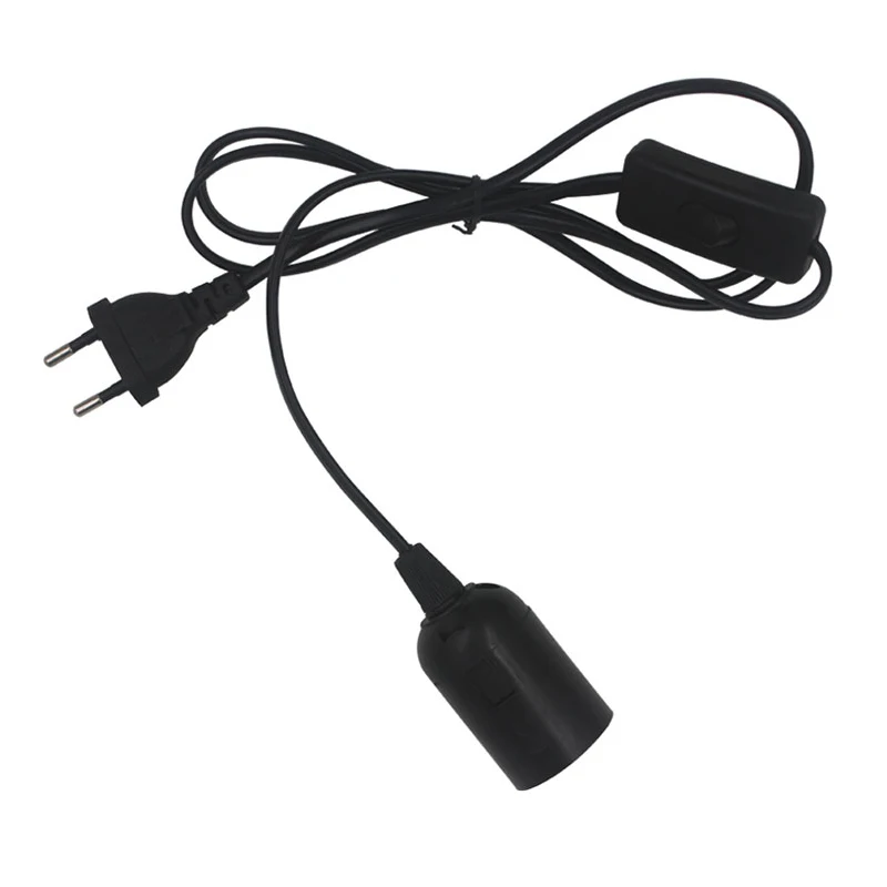 

2PCS 1.8m Power Cord Cable E27 Lamp Bases EU plug with switch wire for Pendant LED Bulb e27 Hang lamp Socket Holder