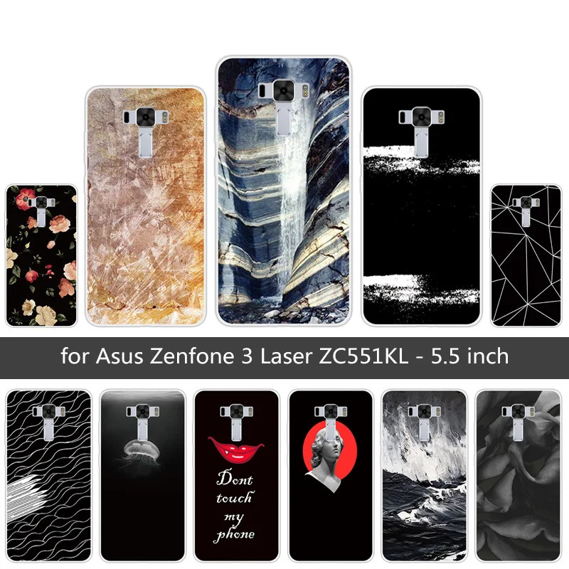 Для Asus Zenfone 3 Laser ZC551KL 5 дюймов задняя силиконовая Крышка для Мягкий ТПУ Модный