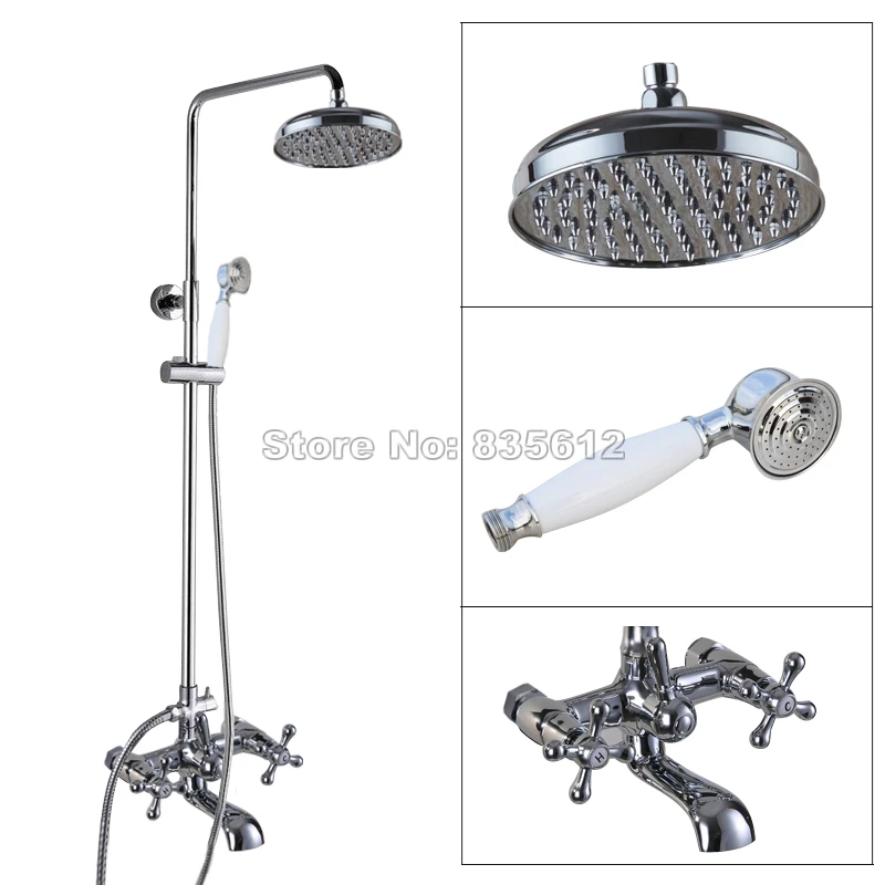 Shower Faucet Rainfall All Metal Mixer Combo Wall Mounted Fixture Value Included Black