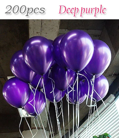200 шт./лот, воздушные шары, свадебный декоративный шар, шары на день рождения, 10 дюймов, 1,5 г, белые, вид шариков, Белоснежки, вечерние шары - Цвет: purple  200PCS