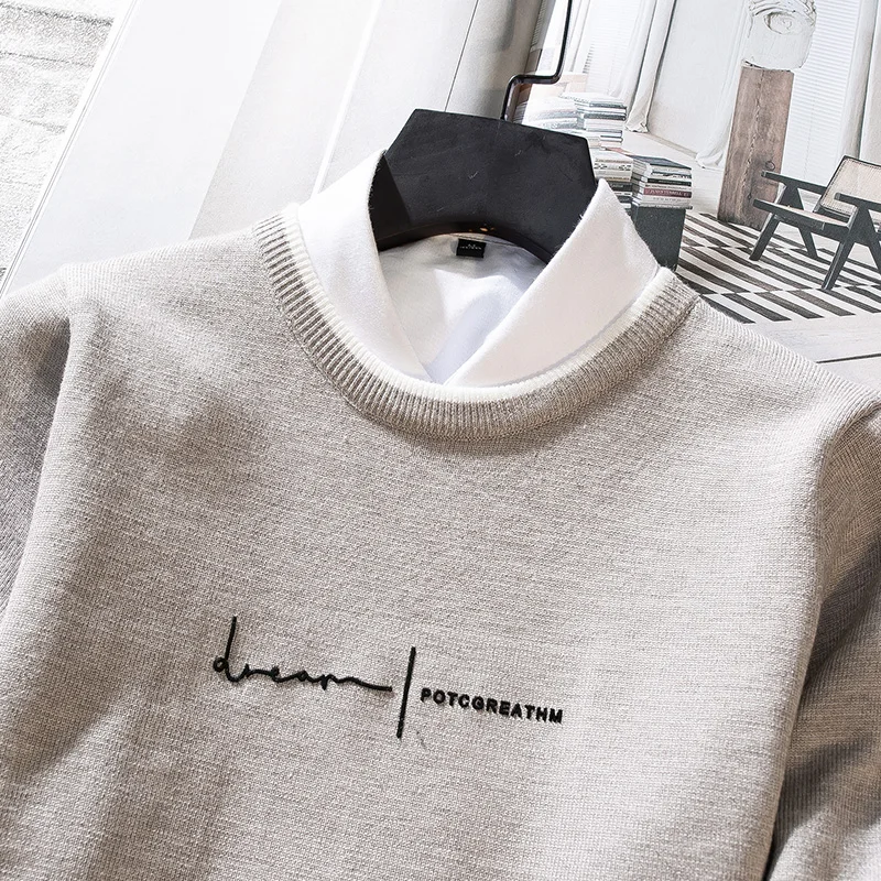 New Autumn Cashmere Sweater Men Long Sleeve Slim Fit Male Pullovers Round Neck Men's Knittwear Mens Christmas Sweaters