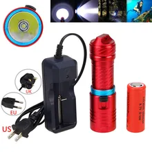 Scuba 1000Lm XM L T6 LED Diving Flashlight Waterproof 100M Torch 26650 Lamp