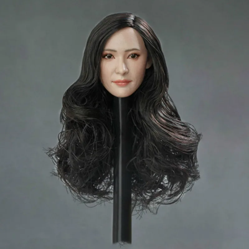 Голова Лепка Yang Mi масштаб 1/6 азиатская красота женская голова резьба модель GC014 12