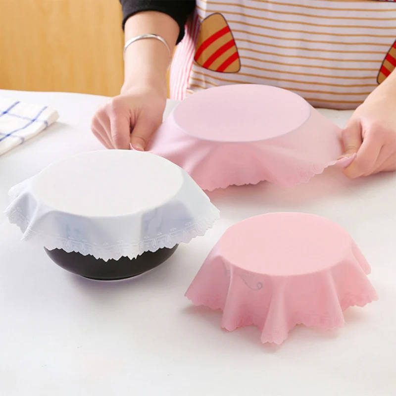 

1PC New Refrigerator Food Reusable 4Colors Saran Wrap Microwave Oven Multifunctional Bowl Pad Storage Cover Silicone