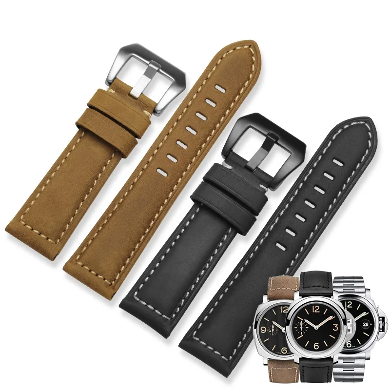 

22mm 24mm 26mm Genuine leather Watch Band for Panerai Luminor Pam Straps Bracelet Pulseira Correa Reloj Saat Cinturino bands