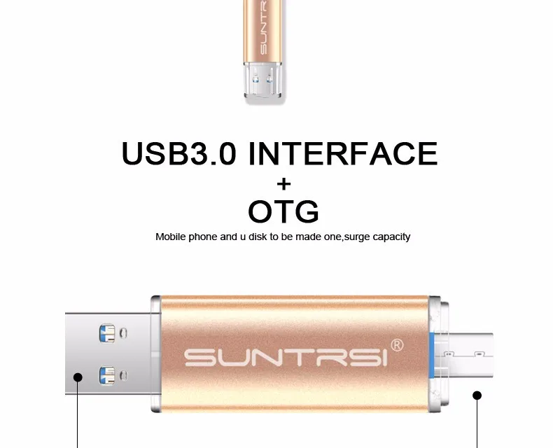 Suntrsi USB3.0 флешки 16 Гб оперативной памяти, 32 Гб встроенной памяти OTG флеш-накопитель для смартфонов и ПК высокого Скорость USB3.0 флеш-накопитель