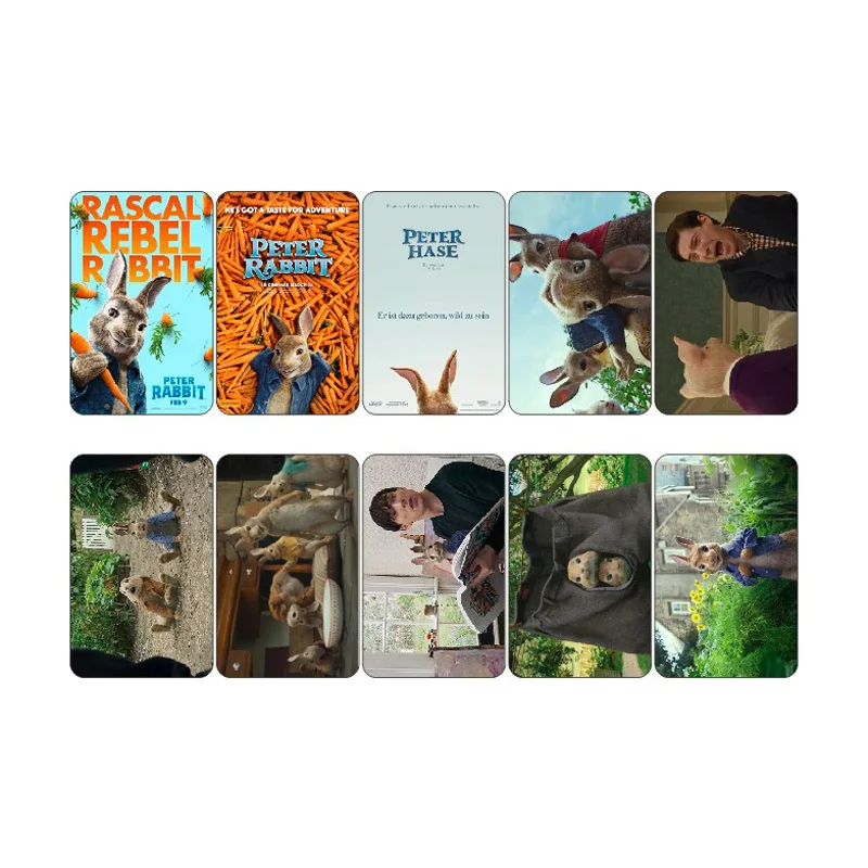

10 PCS Peter Rabbit Movie Card Sticker Kawaii Aesthetic Stickers Scrapbooking Cute Logo Stationery School Supplies