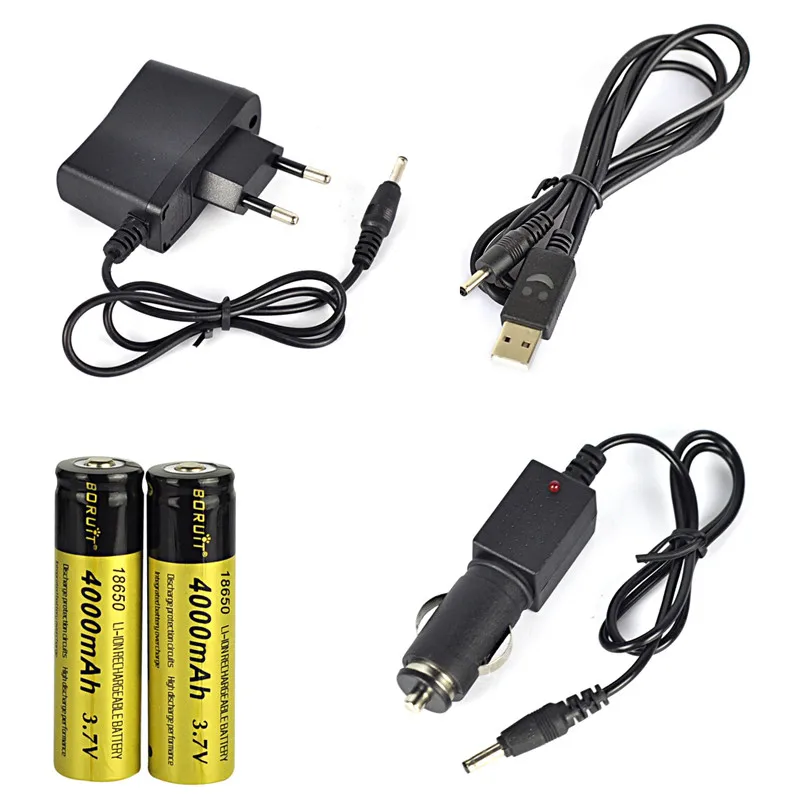 Boruit RJ-5000 8000 Lm 3 Cree XM-L2 4Modes LED Headlamp Headlight Caming Hunting Head Lamp +218650 Battery + Car USB Charger 4