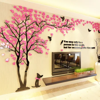 

Large 3D DIY Acrylic Mirror Wall Stickers Art Mural Wall Sticker Home Decoration Decals Living Room Sofa TV Background Wallpaper