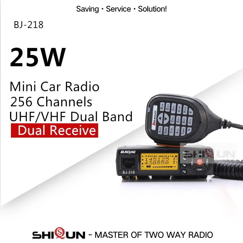 

25W Baojie BJ-218 Z218 Mobile Car Walkie Talkie 10 KM Dual Band VHF UHF Mini Car Radio 10 KM 20/25W BJ 218 BJ-318 KT8900 KT8900R