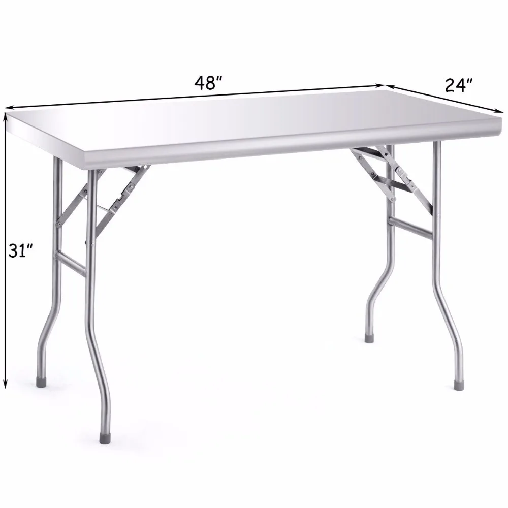Giantex Details about Stainless Steel Folding Work Table 48\