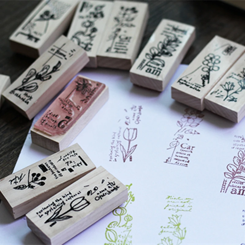 Wood rubber stamp 2-1