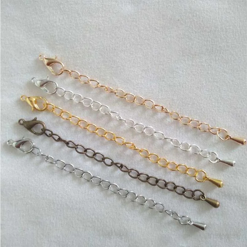 

40pcs/lot Jewelry Extension Chain With Lobster Clasp 5cm 7cm Extended Chains Tail Extender For DIY Jewelry Making Findings
