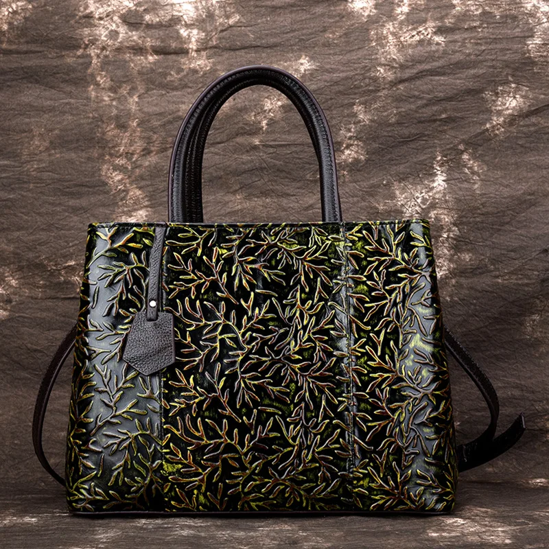 Женская сумка тоут из натуральной кожи с рельефным тиснением|brand messenger bag|messenger