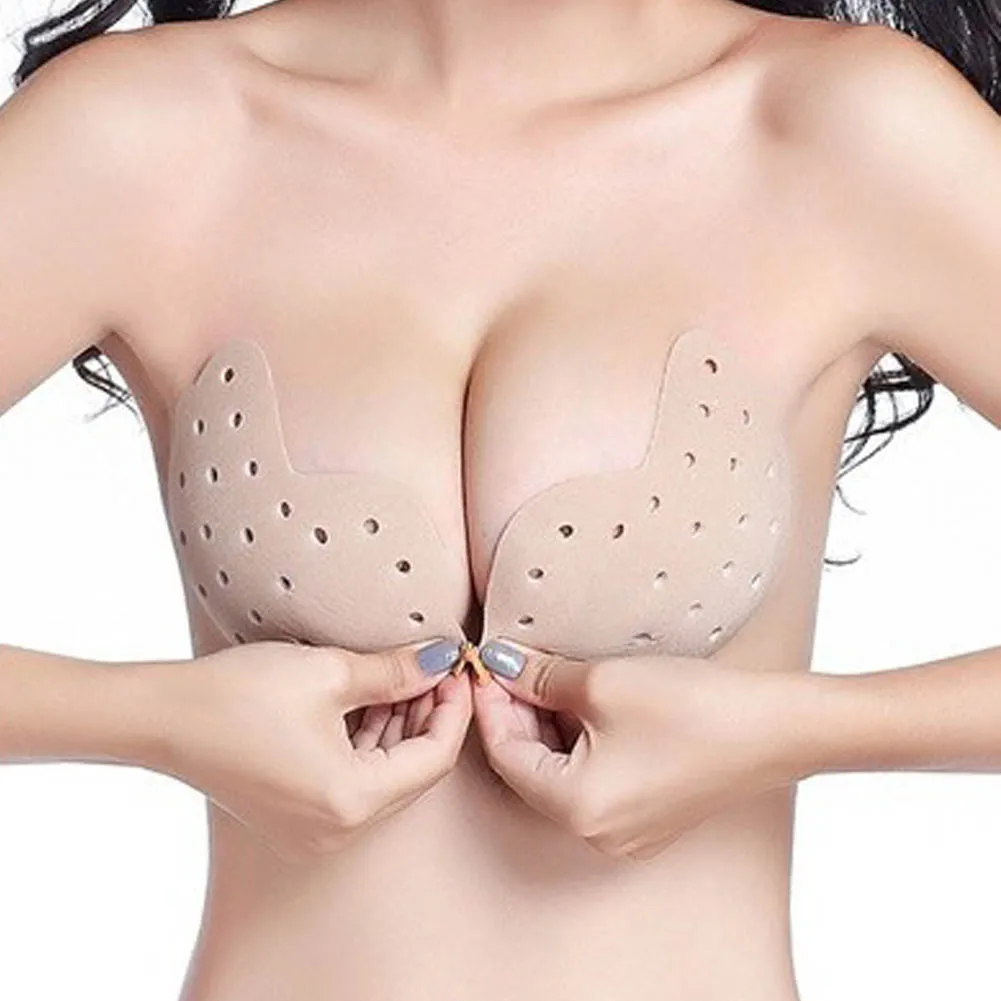 

Women Invisible Bra Thin Bra Super Sticky Mango Type Perforated Chest Paste Super-Gather Front Buckle Strapless Bra Hot