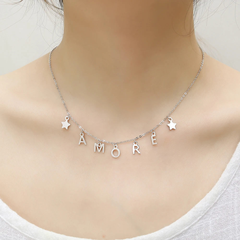 L11 Personalized Custom Name Necklace for Woman Necklaces & Pendants 925 Silver Customized Name Charms Necklace Birthday Gift (2)