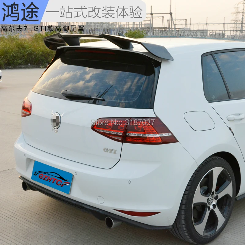 for Volkswagen Golf VII Golf7 2014-2017 Carbon Fiber Rear Roof Spoiler Wing Trunk Lip Boot Cover Car Styling | Автомобили и