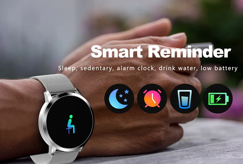 Фитнес Смарт-часы для мужчин и женщин OLED экран монитор сердечного ритма кровяное давление педометр с сенсорным управлением здоровье Спортивные часы для Android IOS