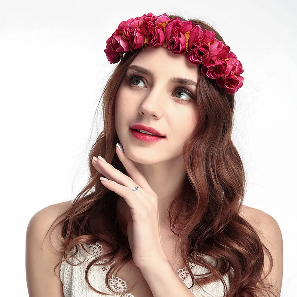 Hair Accessories The Wedding Party Small Holiday Rose Flower Ring Hoop