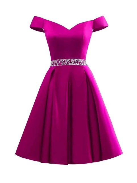ANGELSBRIDEP v-образный вырез короткое/Мини платье для выпускного вечера для выпускного вечера с бусинами и пайетками для особых случаев вечерние платья на заказ - Цвет: Fuchsica