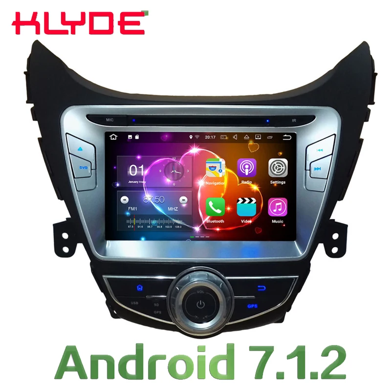 

KLYDE 8'' 2GB RAM Car Radio Multimedia Video Player Radio Stereo GPS Navi Android 7.1.2 For Hyundai Elantra Avante I35 2011-2013