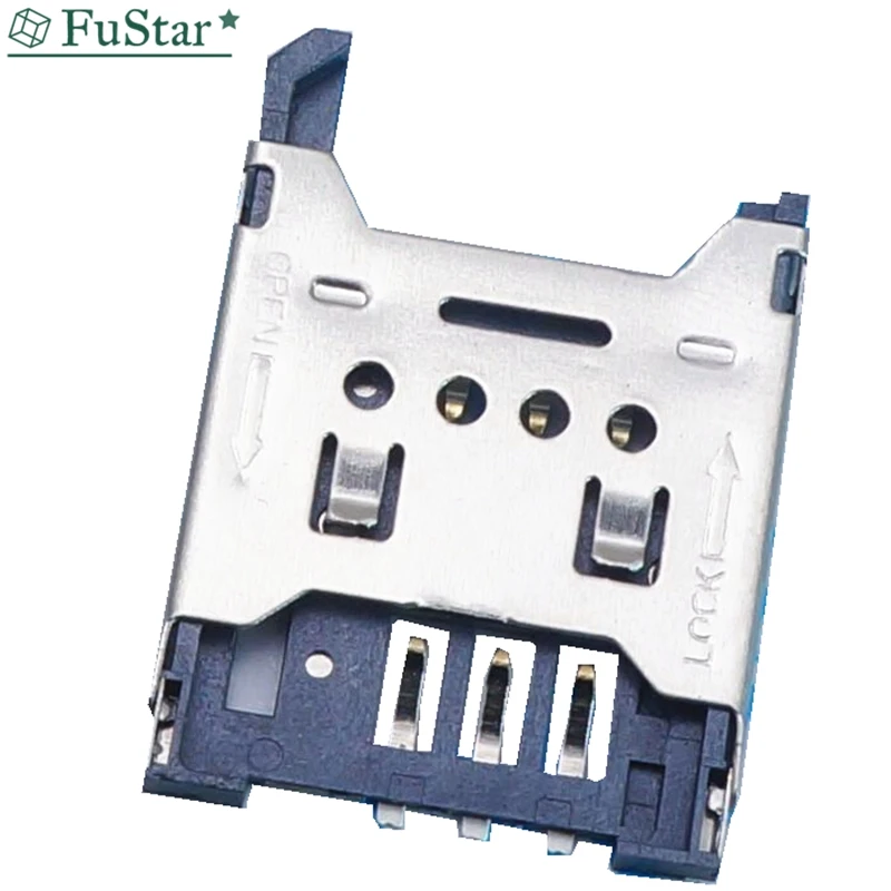 10PCS/LOT Clamshell Deck 6-pin metal shell SIM Card Flip Cover 6PIN Connector 6-foot Metal Shell Holder Overturned 6P | Обустройство