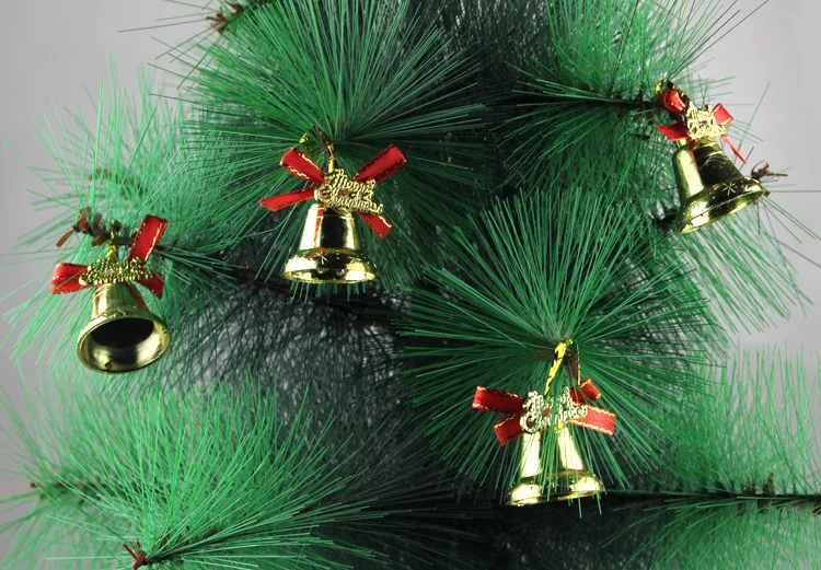 FANLUS 9 шт. рождественские колокольчики маленькие бусы-колокольчики игрушки для рождественской елки золотые