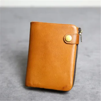 

ALAVCHNV original handmade retro first layer leather men's short large-capacity wallet Ms. leather wallet 602
