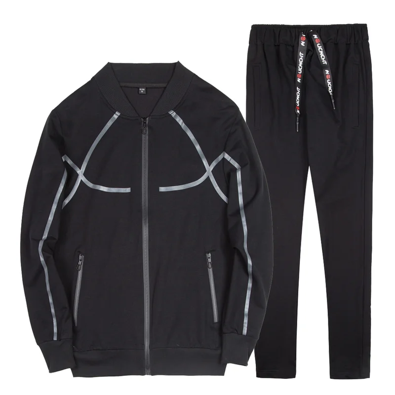 

BROWON EU Size Autumn Hot Sale Men's Sets Sweatshirt+pants Two Pieces suits Casual Tracksuit Male Sweatshirt Fitness trouser