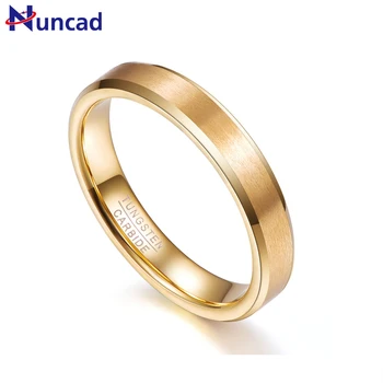 

Nuncad T072 engaged gift rings 4MM wide gold ring 2MM thick Tungsten Carbide Rings For Women Wedding Finger Jewelry