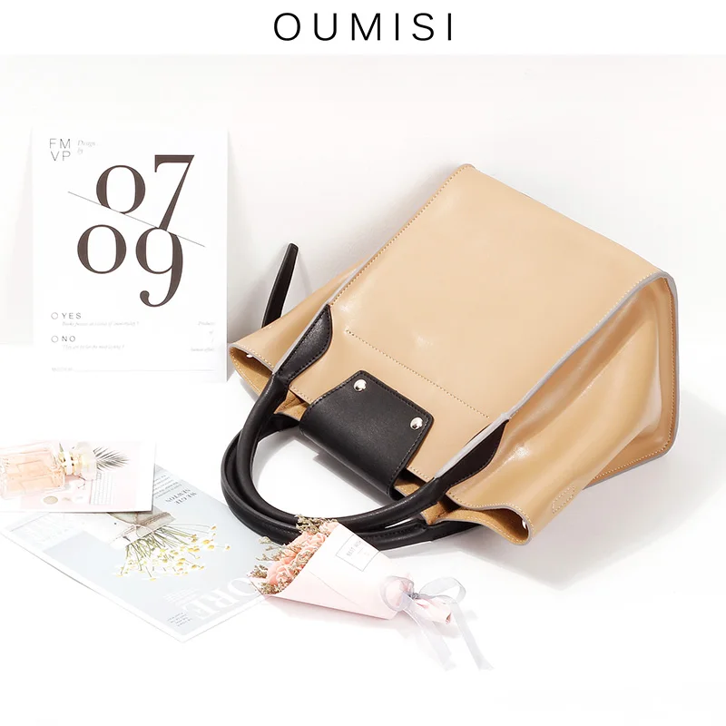 

OUMISI Spring 2019 New Soft Cowskin Bag Handbag Coloured Single Shoulder Slanting Wings bag 1830